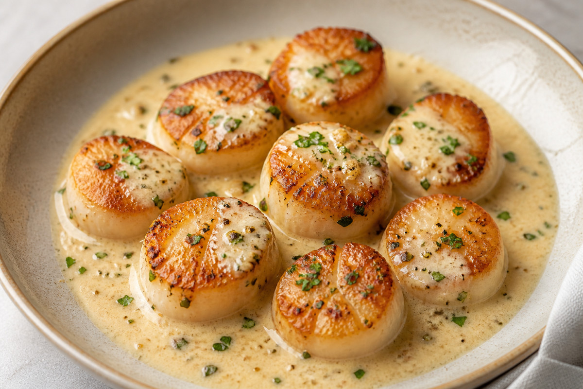 Creamy Garlic Scallops